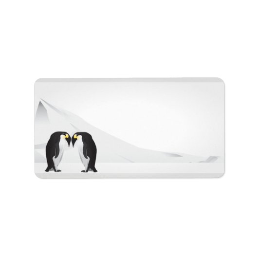 1.25"x2.75" Mailingadresse Pinguine Mate for Life Adressaufkleber (Vorne)