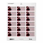 1.25"x2.75" Mailingadresse Red Buffalo Karierter B Adressaufkleber (Vorne)