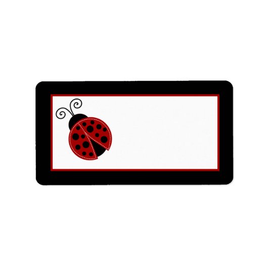 1.25"x2.75" Mailingadresse Red Ladybug Adressaufkleber (Vorne)