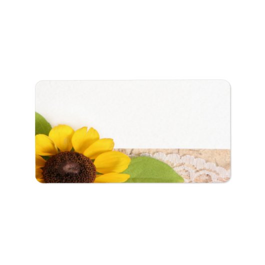 1.25"x2.75" Mailingadresse Rustikale Sonnenblumenz Adressaufkleber (Vorne)