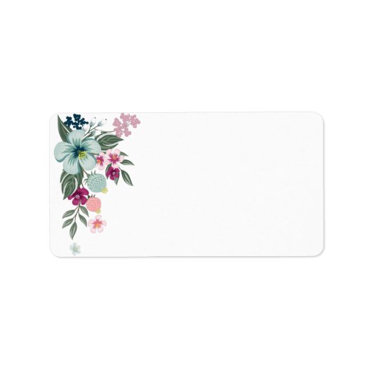 1.25"x2.75" Mailingadresse Tropische Blume auf Wh Adressaufkleber (Vorne)