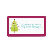 1.25"x2.75" Modern Christma Tree Mailing Label Adressaufkleber (Vorne)