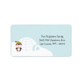 1.25"x2.75" Pinguine - Iglu-Mailing-Adressetikett Adressaufkleber (Vorne)