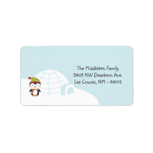 1.25"x2.75" Pinguine - Iglu-Mailing-Adressetikett Adressaufkleber