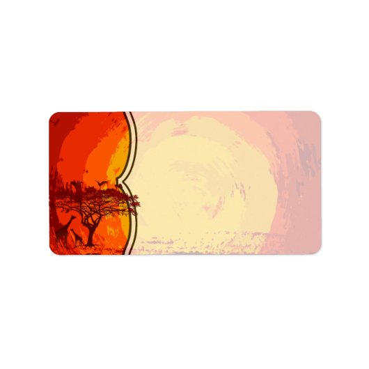 1.25"x2.75" Postadresse African Safari Giraffe Adressaufkleber (Vorne)