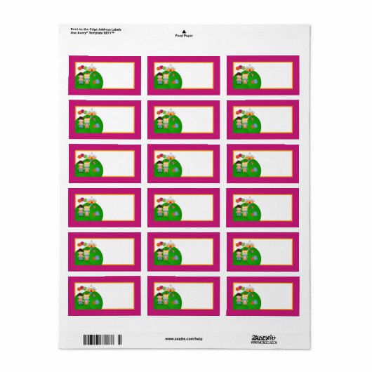 1.25"x2.75" Postadresse Candy Land Ice Cream Adressaufkleber (Vorne)