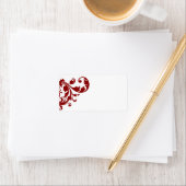 1.25"x2.75" Postadresse Crimson Red Floral Adressaufkleber (Insitu)