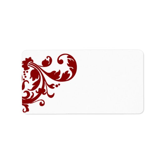 1.25"x2.75" Postadresse Crimson Red Floral Adressaufkleber (Vorne)