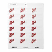 1.25"x2.75" Postadresse Crimson Red Floral Adressaufkleber (Vorne)