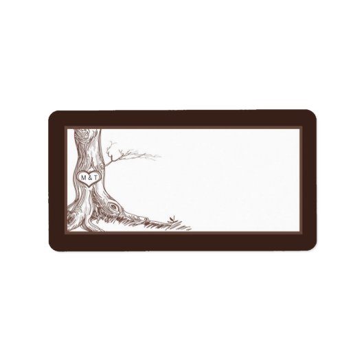 1.25"x2.75" Postadresse Fall Tree Initial Adressaufkleber (Vorne)