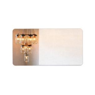 1.25"x2.75" Postadresse Mason Jar Chandelier Adressaufkleber