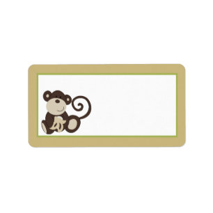1.25"x2.75" Postadresse Monkey Time Zoo Animal Adressaufkleber