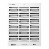 1.25"x2.75" Postadresse Ombre Stripe Black Adressaufkleber (Vorne)
