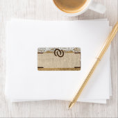 1.25"x2.75" Postadresse Pferdeschuhe auf Burlap Adressaufkleber (Insitu)