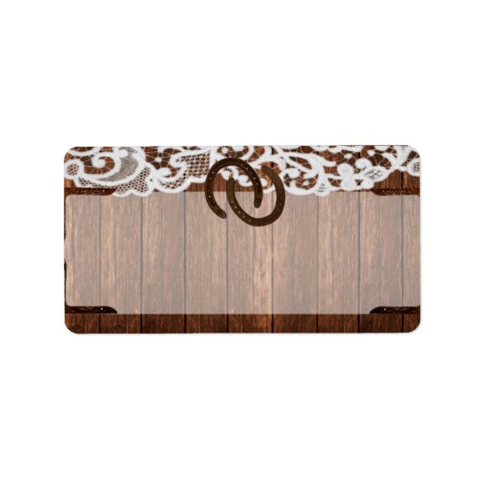 1.25"x2.75" Postadresse Pferdeschuhe Stallholz Adressaufkleber (Vorne)