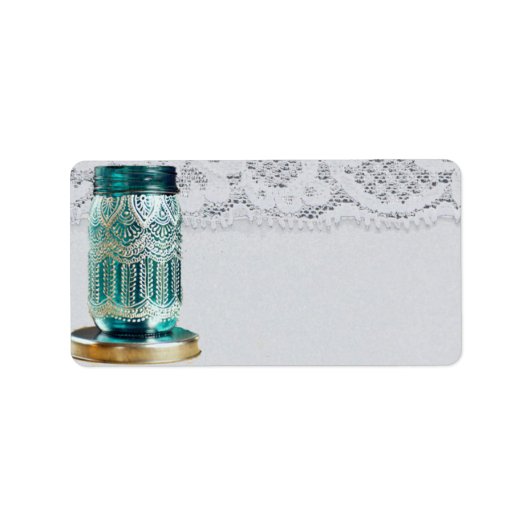 1.25"x2.75" Postadresse Rustikaler Mason Jar Adressaufkleber (Vorne)