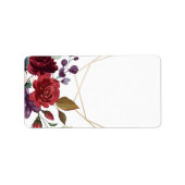 1.25"x2.75" Postadresse White Roses Gold Geome Adressaufkleber (Vorne)