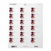 1.25"x2.75" Postadresse White Roses Gold Geome Adressaufkleber (Vorne)