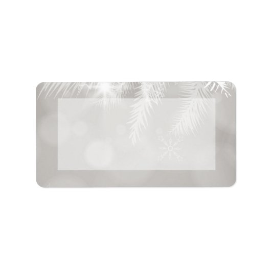 1.25"x2.75" Postadresse Winter White Pine Tree Adressaufkleber (Vorne)