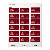 1.25"x2.75" Red XMAS präsentiert auf Geschenkmarke Adressaufkleber (Vorne)