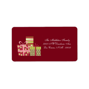 1.25"x2.75" Red XMAS präsentiert Mailingadresse Adressaufkleber
