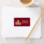 1.25"x2.75" Red XMAS präsentiert Mailingadresse Adressaufkleber (Insitu)