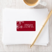 1.25"x2.75" Red XMAS Snowflake Mailing-Adresse Adressaufkleber (Insitu)