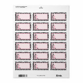 1.25"x2.75" Schmetterling Zebra Print Mailing-Adre Adressaufkleber (Vorne)