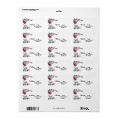 1,25"x2,75" Weihnachts-Tropische Blume auf Weiß Adressaufkleber (Vorne)