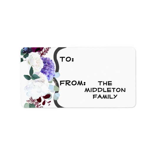 1,25"x2,75" Weihnachtslavender-Hibiskus auf White Adressaufkleber (Vorne)