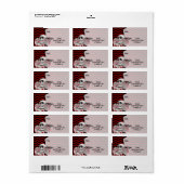 1,25"x2,75" Weihnachtsschädel Rose Gotisch Zickzac Adressaufkleber (Vorne)