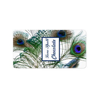 1,25" x 2,75" Hershey's Peacock Feathers Blue/Gree Adressaufkleber