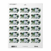 1,25" x 2,75" Hershey's Peacock Feathers Blue/Gree Adressaufkleber (Vorne)