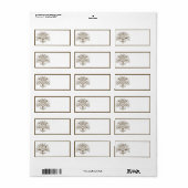 1,25" x 2,75" Mailingadresse Tanish Brown Damask Adressaufkleber (Vorne)