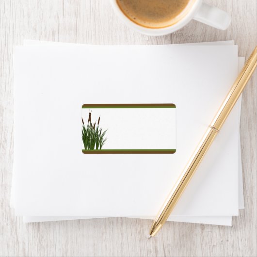 1,25" x 2,75" Postadresse Cattail/Dragonfly in Adressaufkleber (Insitu)