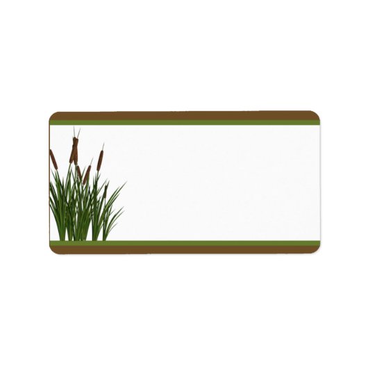 1,25" x 2,75" Postadresse Cattail/Dragonfly in Adressaufkleber (Vorne)