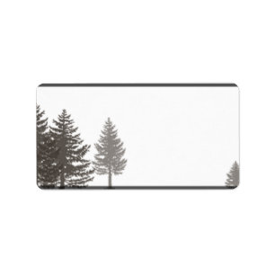 1.25" x 2.75" Postadresse Grau Winter Tree Sno Adressaufkleber