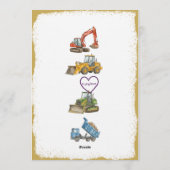 1,2,3,4 Construction Fun, 4th Birthday Einladung (Rückseite)