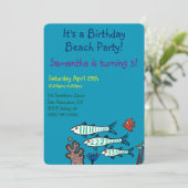 1, 2, 3 Fisch mit kleinen Fischen und Koralle Einladung (Stehend Vorderseite)