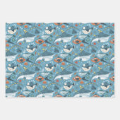 1. 2. 3. Geburtstag Baby Shark Ocean Sea Boys Geschenkpapier Set (Vorderseite 3)