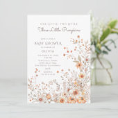 1, 2, 3 kleine Pumpkins Kinderdusche Einladung (Stehend Vorderseite)