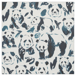 1-2-3 PANDAS Niedlich Sketchy Pandas Stoff