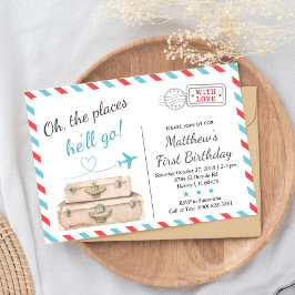 1. 2. 3. Reiseflugzeug Geburtstagsparty Boy Einladung