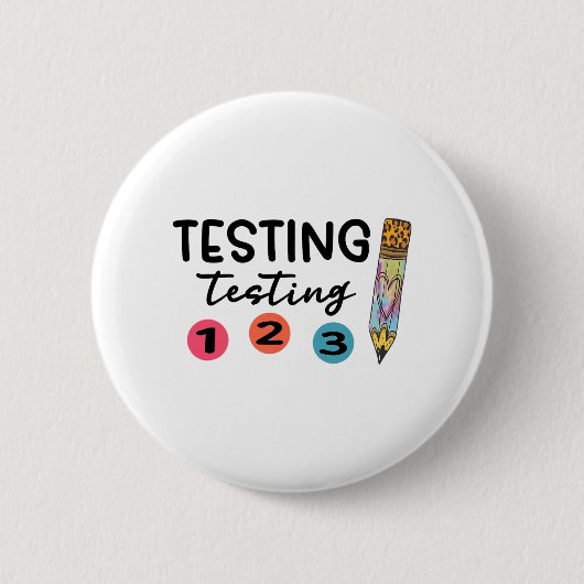 1 2 3 Shirt-Testkoordinator Lehrer Button (Vorderseite)