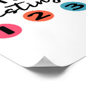 1 2 3 Shirt-Testkoordinator Lehrer Poster (Ecke)