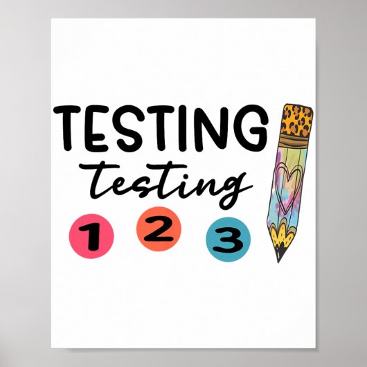 1 2 3 Shirt-Testkoordinator Lehrer Poster (Vorne)