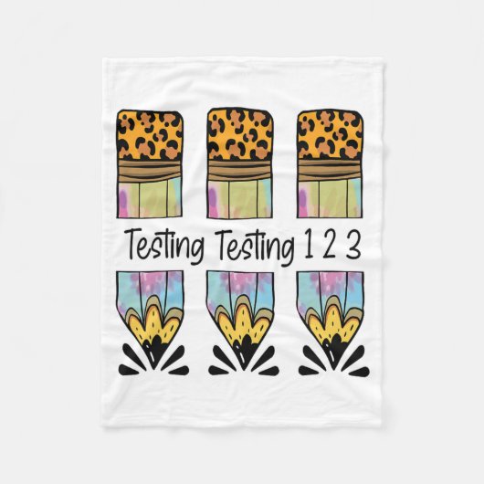 1 2 3 Test Day Shirt Test Day Teacher Test Fleecedecke (Vorderseite)