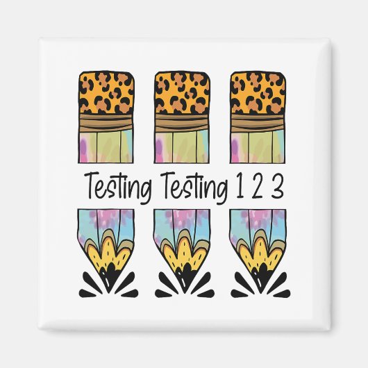 1 2 3 Test Day Shirt Test Day Teacher Test Magnet (Vorne)