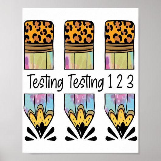 1 2 3 Test Day Shirt Test Day Teacher Test Poster (Vorne)