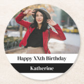 1. 2. 5. 10. 15. 20. 30. 40 Geburtstagsparty Runder Pappuntersetzer (Vorderseite)